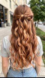 boho half up curls ombre hair