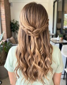 loose half up-half down hairstyle