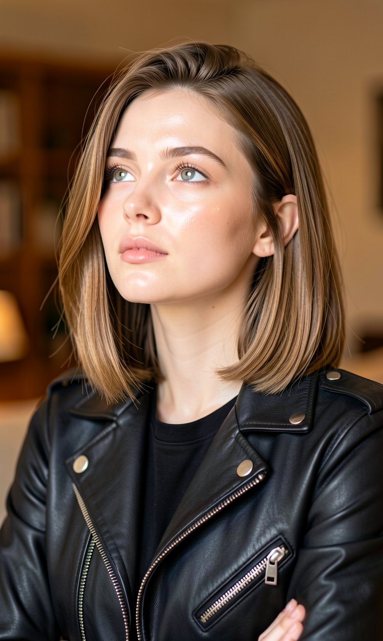 Side Swept Messy Bob