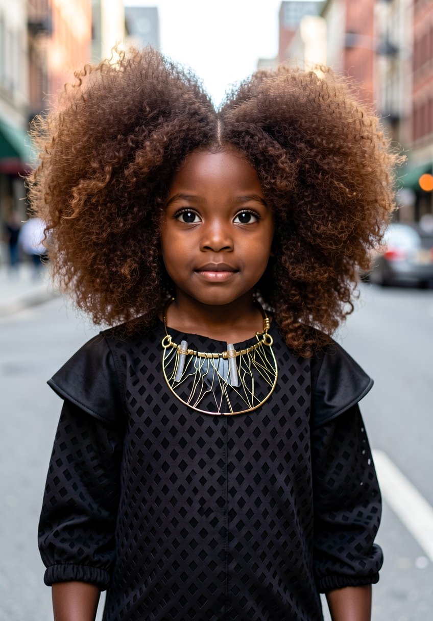 Full Fro Natural & Cute Black Girl Hairstyle