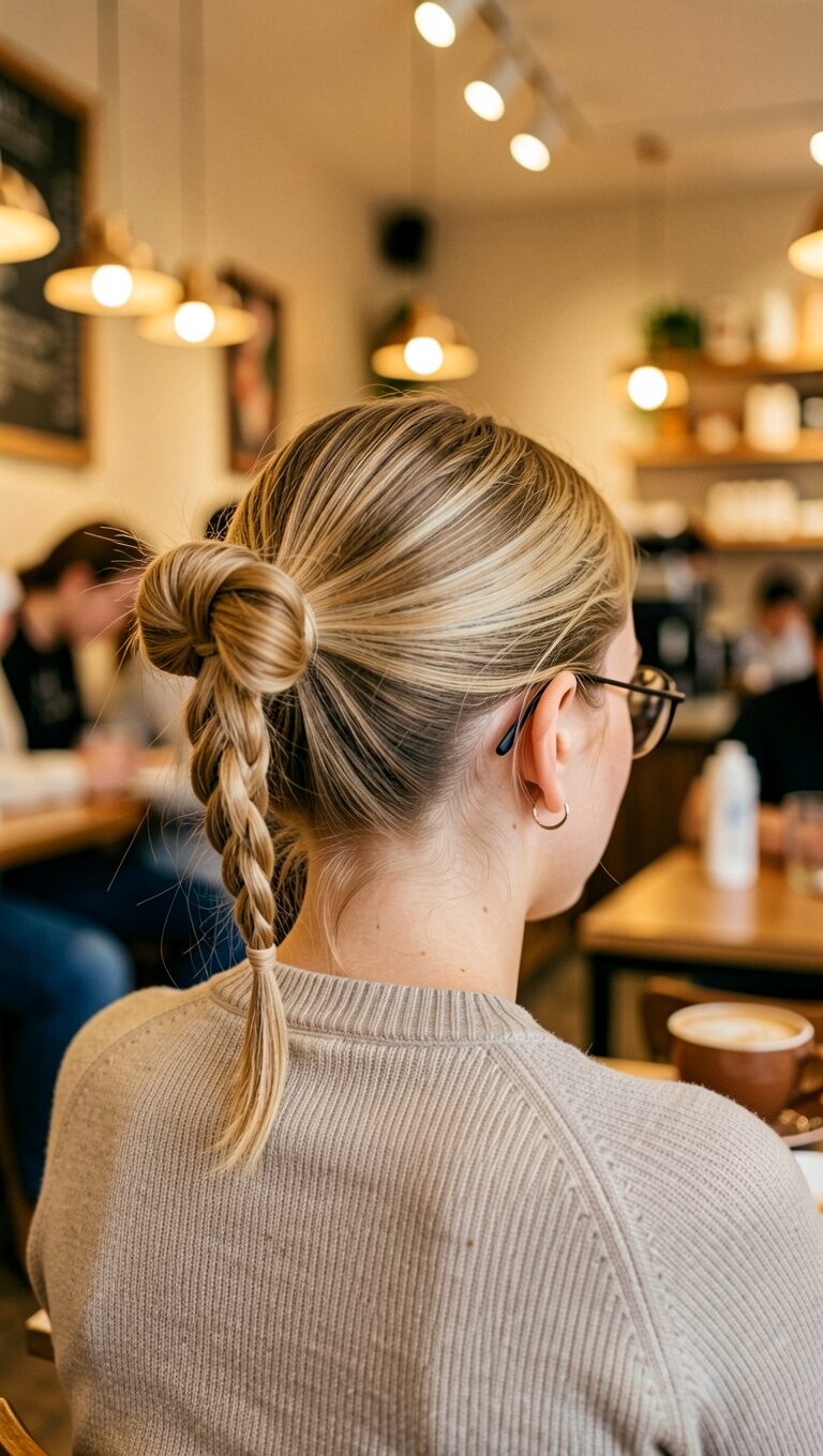 Bubble braid finished with a statement bow