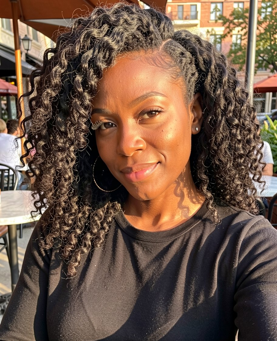 Bouncy crochet curls