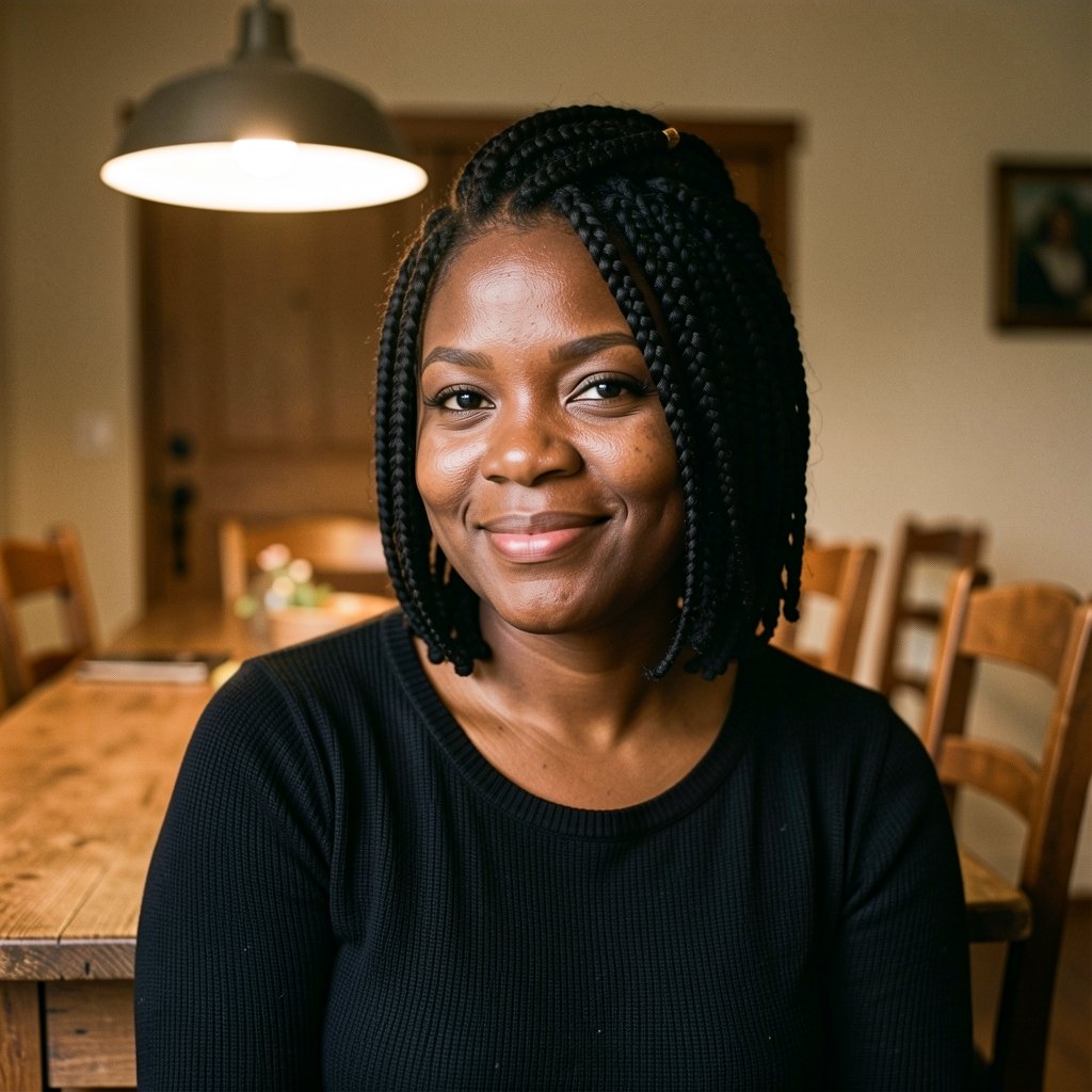 Short asymmetrical bob braids