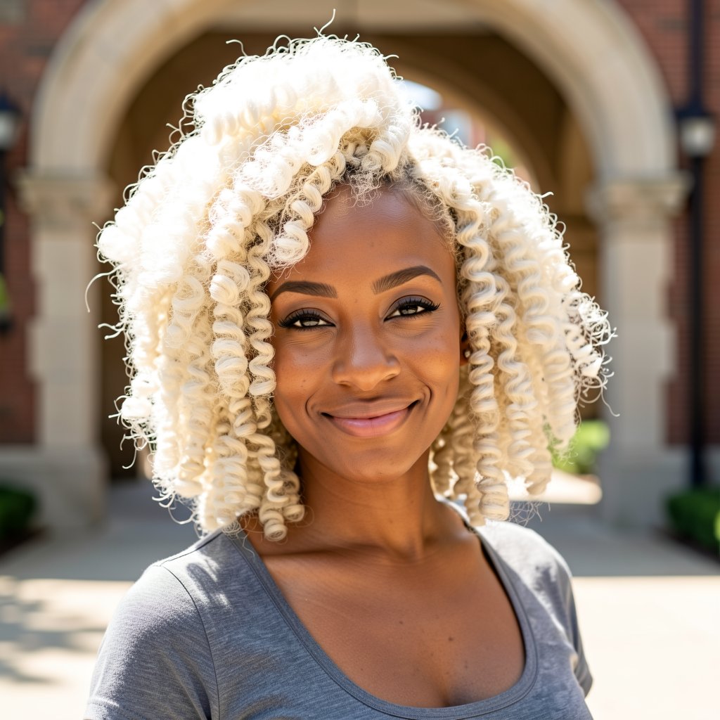 Snow White Platinum Curls Crotchet Hair