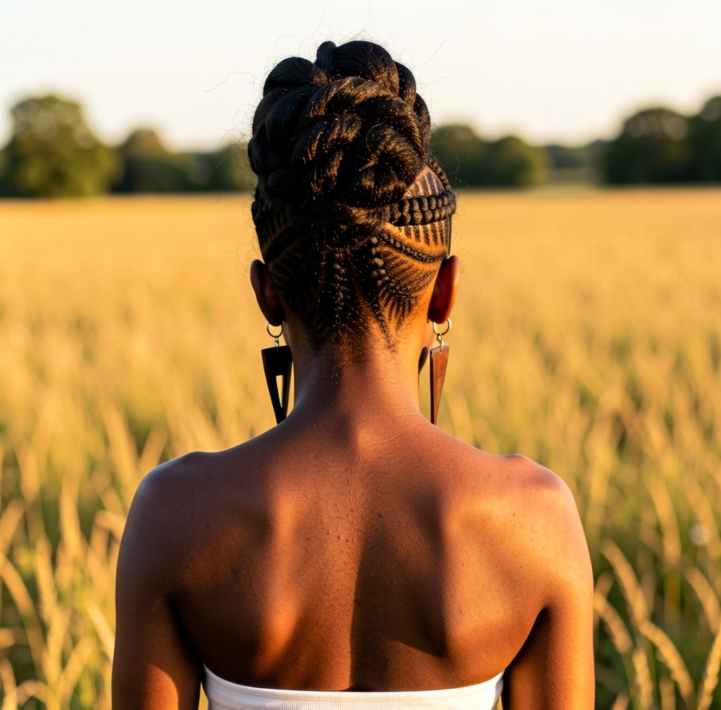 Braided Updo with Iverson-Inspired Straight Backs