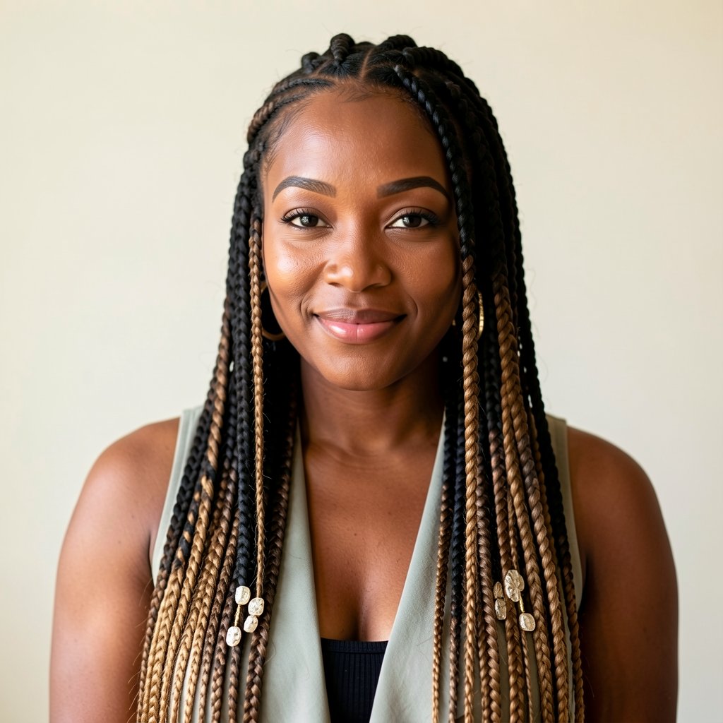 Neat Box Braids Iverson Style