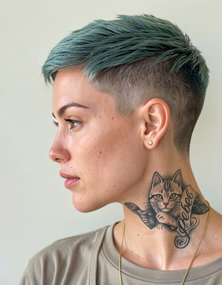 Undercut Completamente Raspado Verde