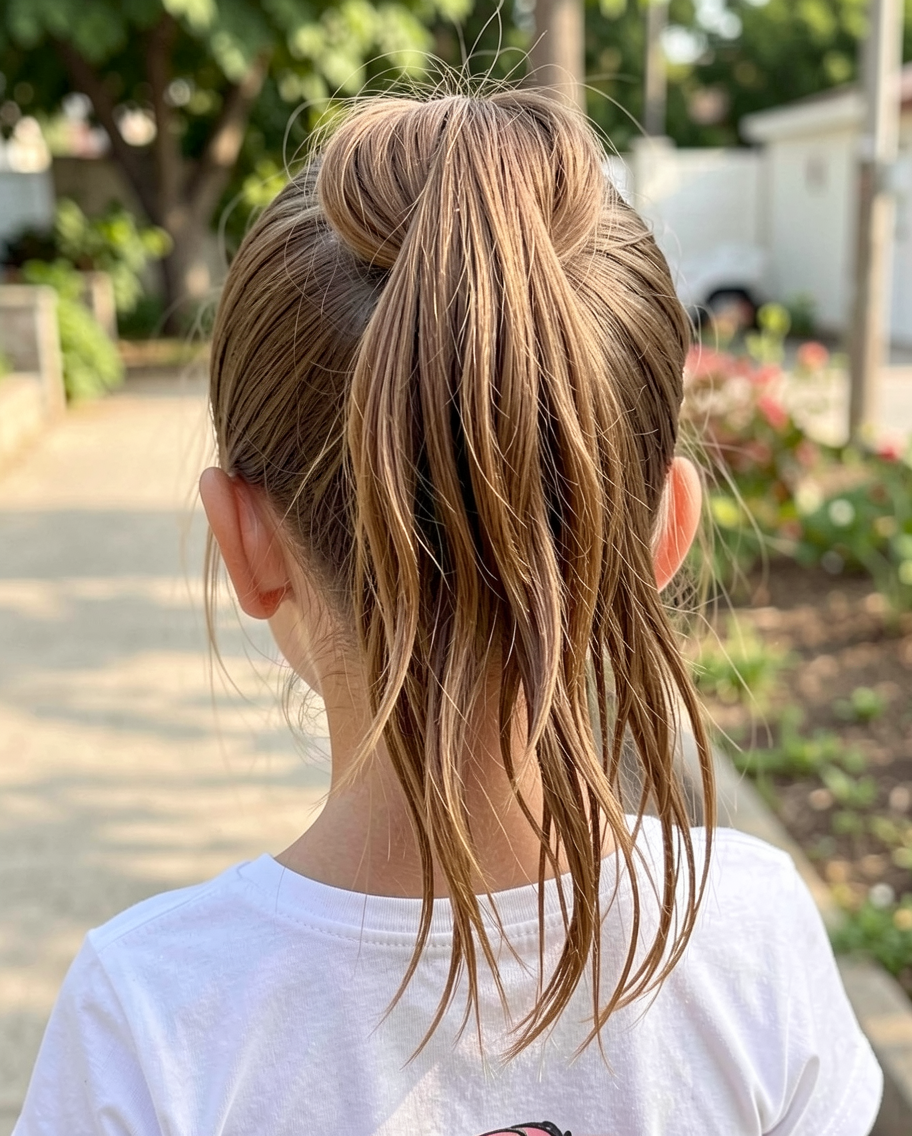 Middle-part Braided Bun