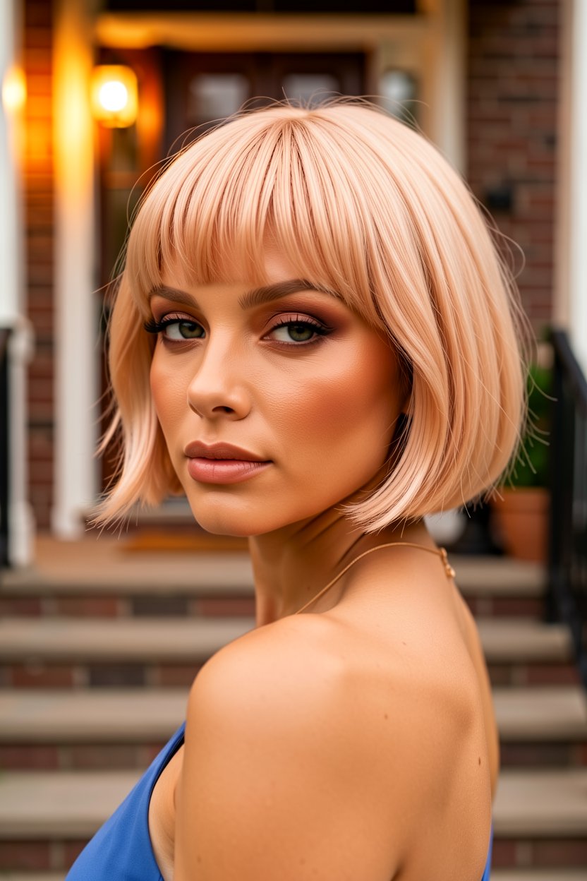 Coupe Pageboy Contemporaine Rose Gold