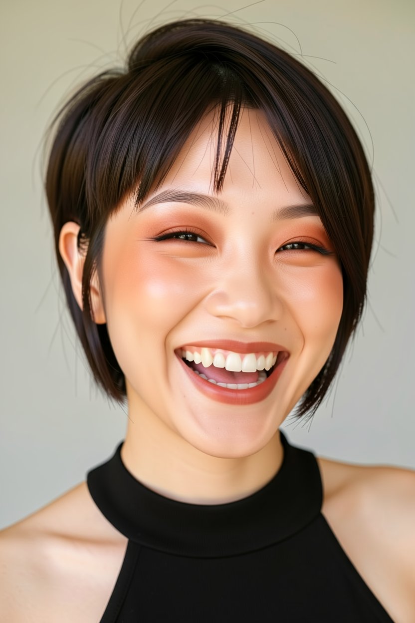 Raie sur le Côté avec Frange Effilée