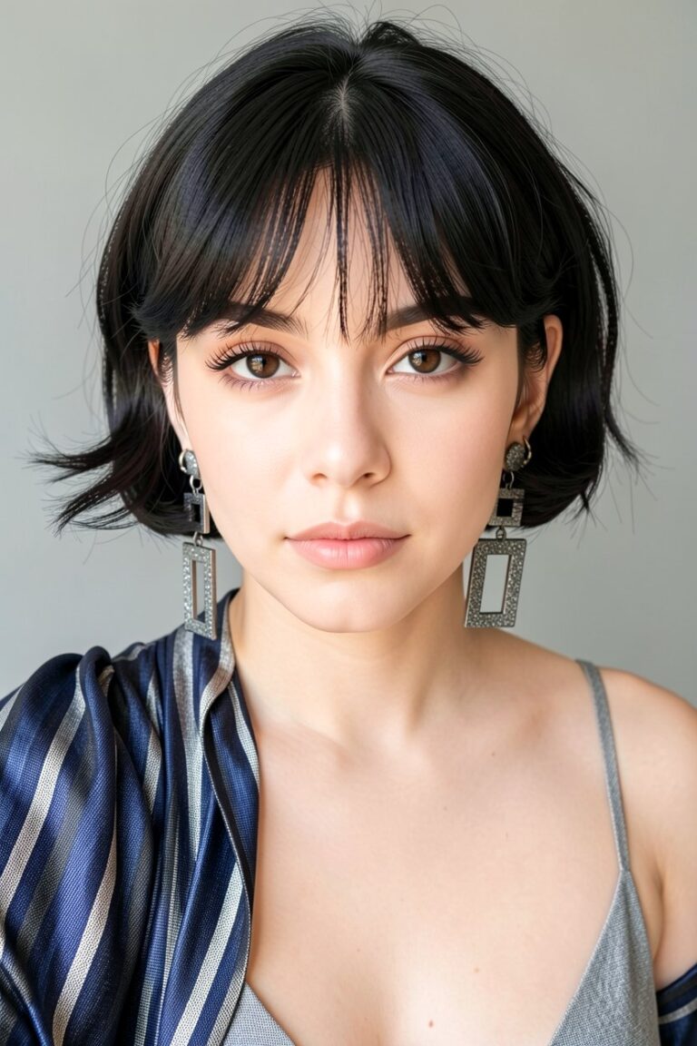 chin-length sleek pageboy bob haircut for women