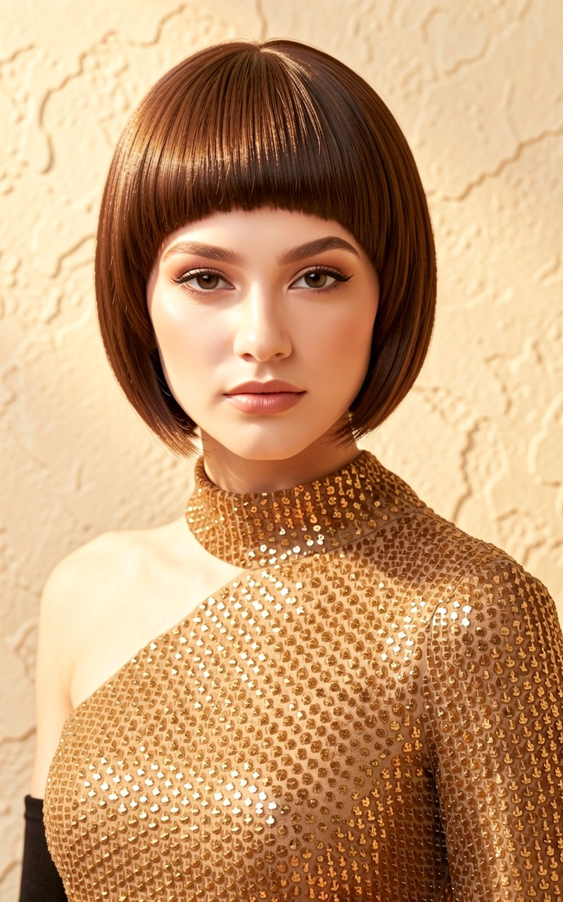 Pageboy Classique Lisse avec Pointes Franches