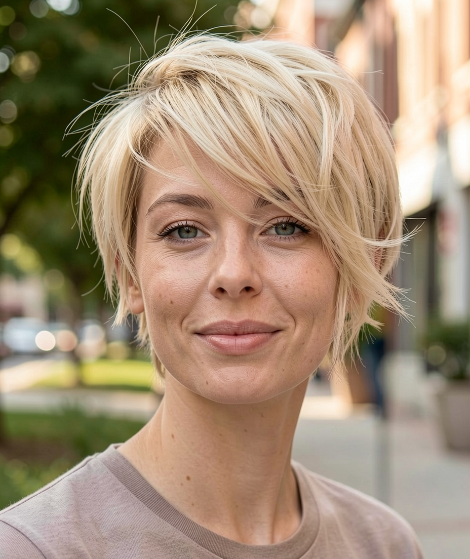 Pixie bob con flequillo largo