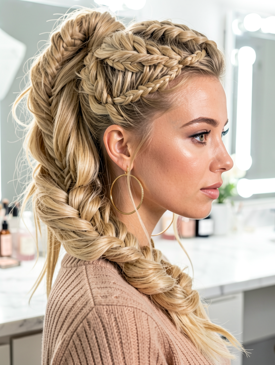 Chignon Tressé Audacieux