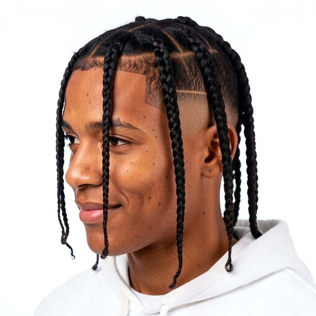 Tresses avec Ligne de Cheveux Rasée