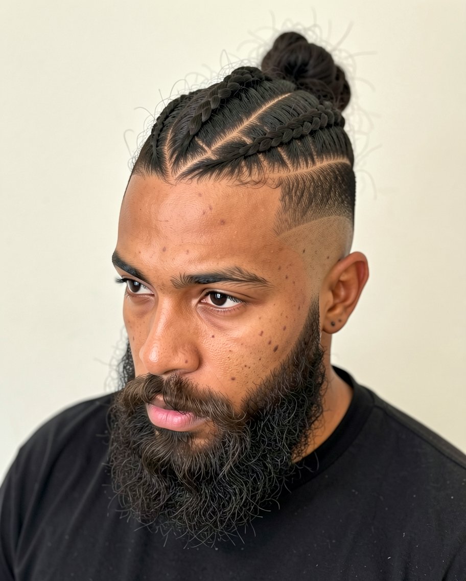 Chignon Tressé avec Côtés Dégradés