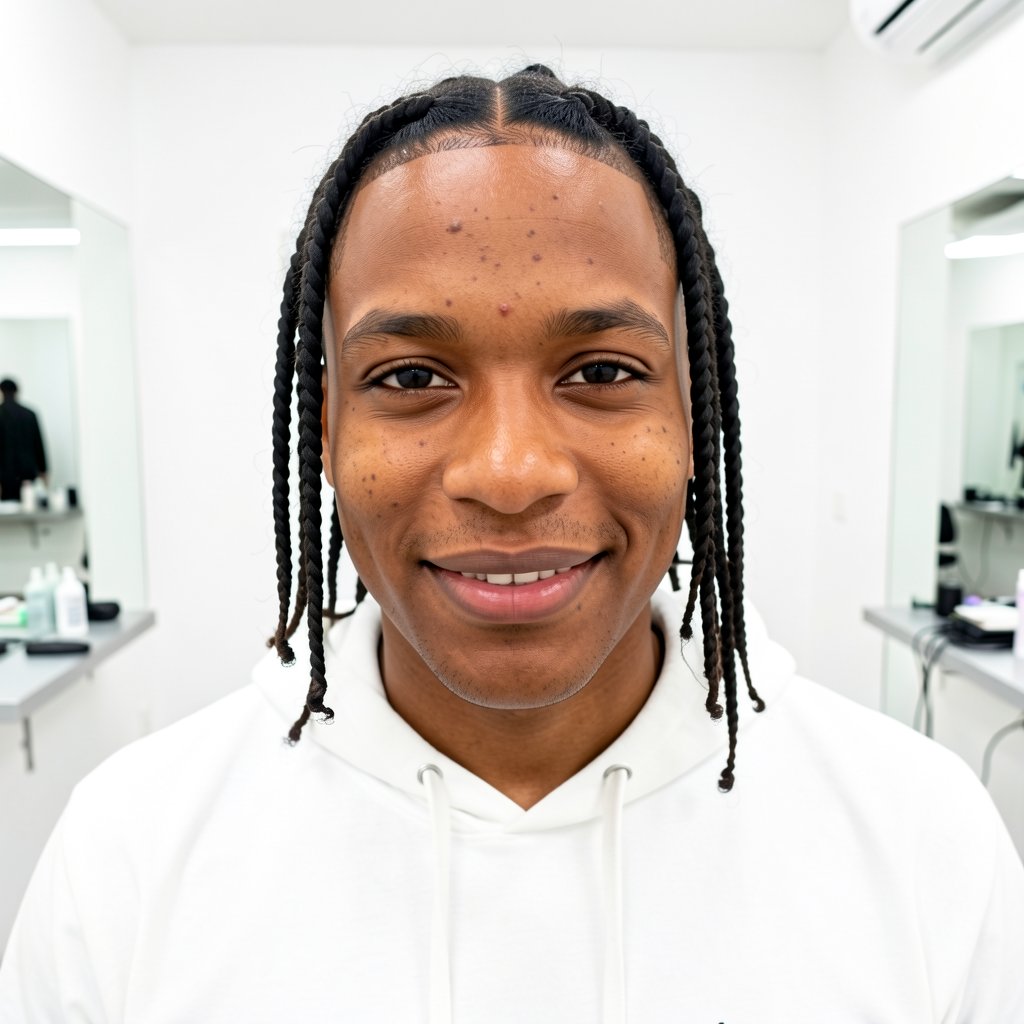 Tresses avec Ligne de Cheveux Rasée