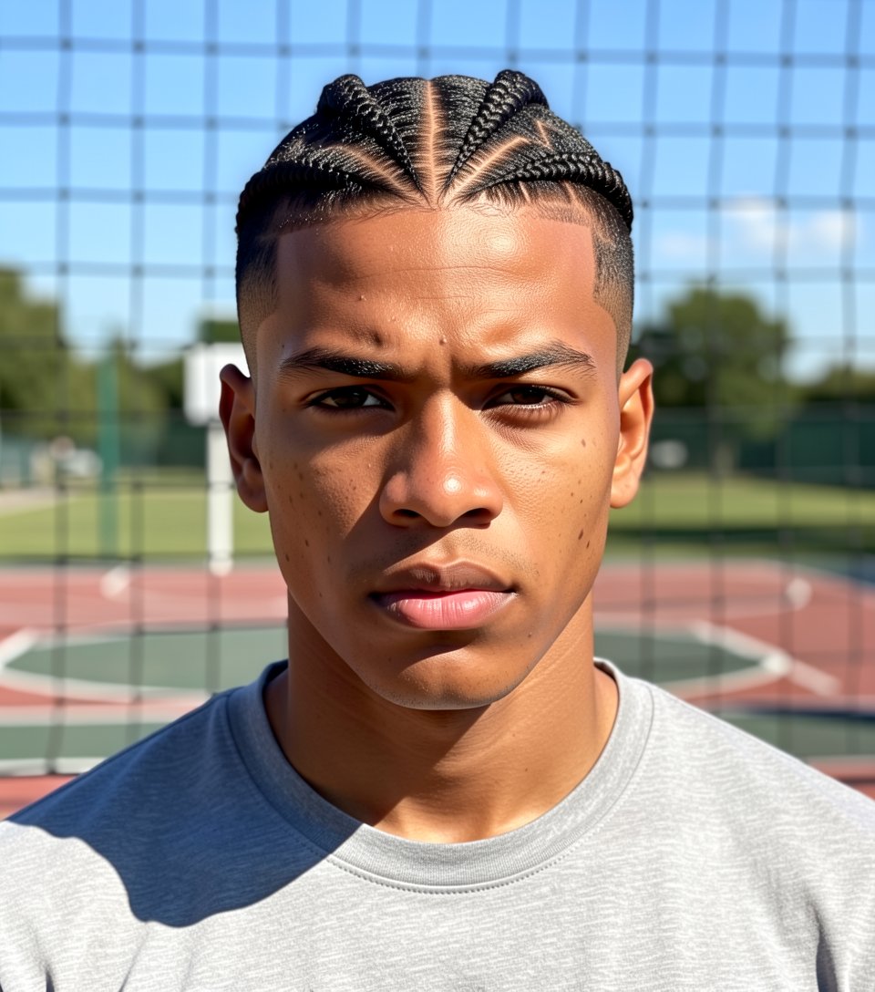 Cornrows avec Séparations en Zigzag