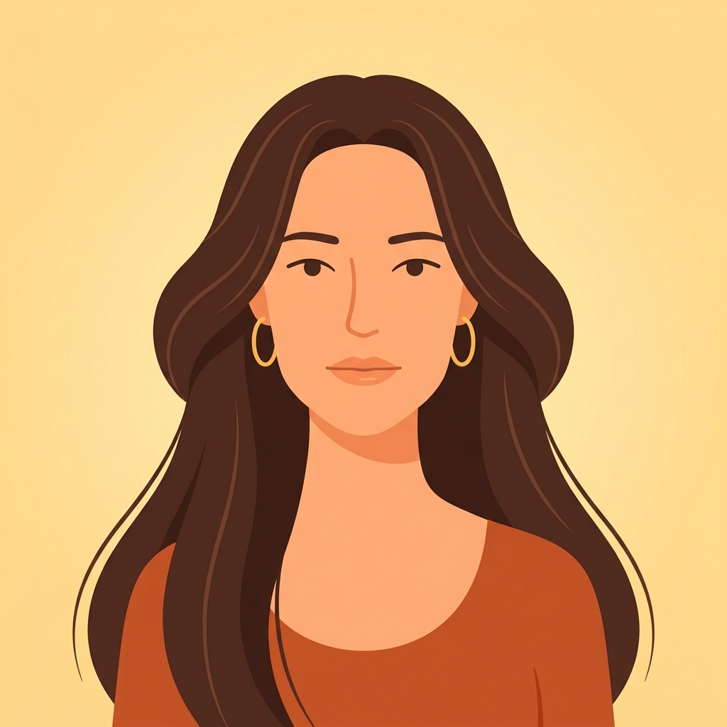 Illustration d'une femme au visage oblong