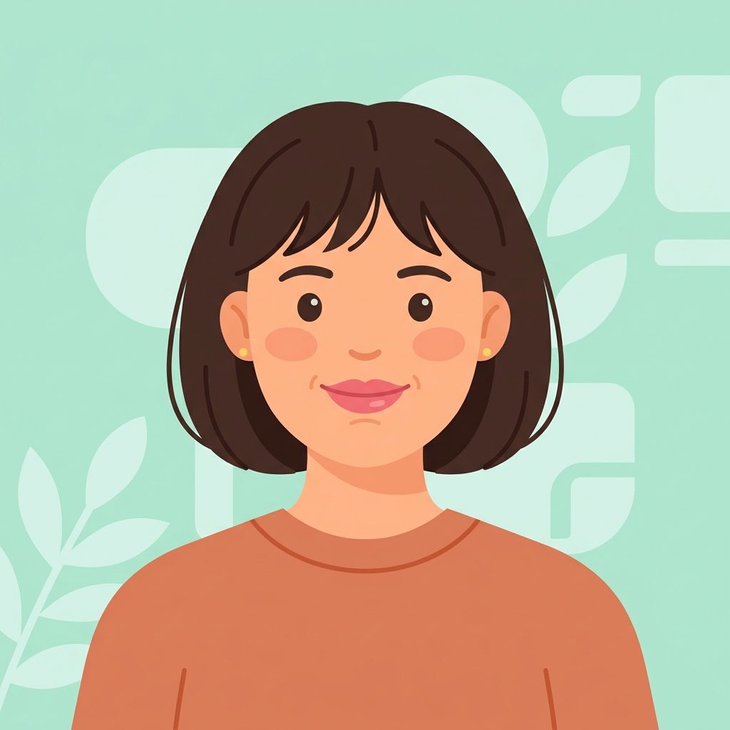 Illustration d'une femme au visage rond