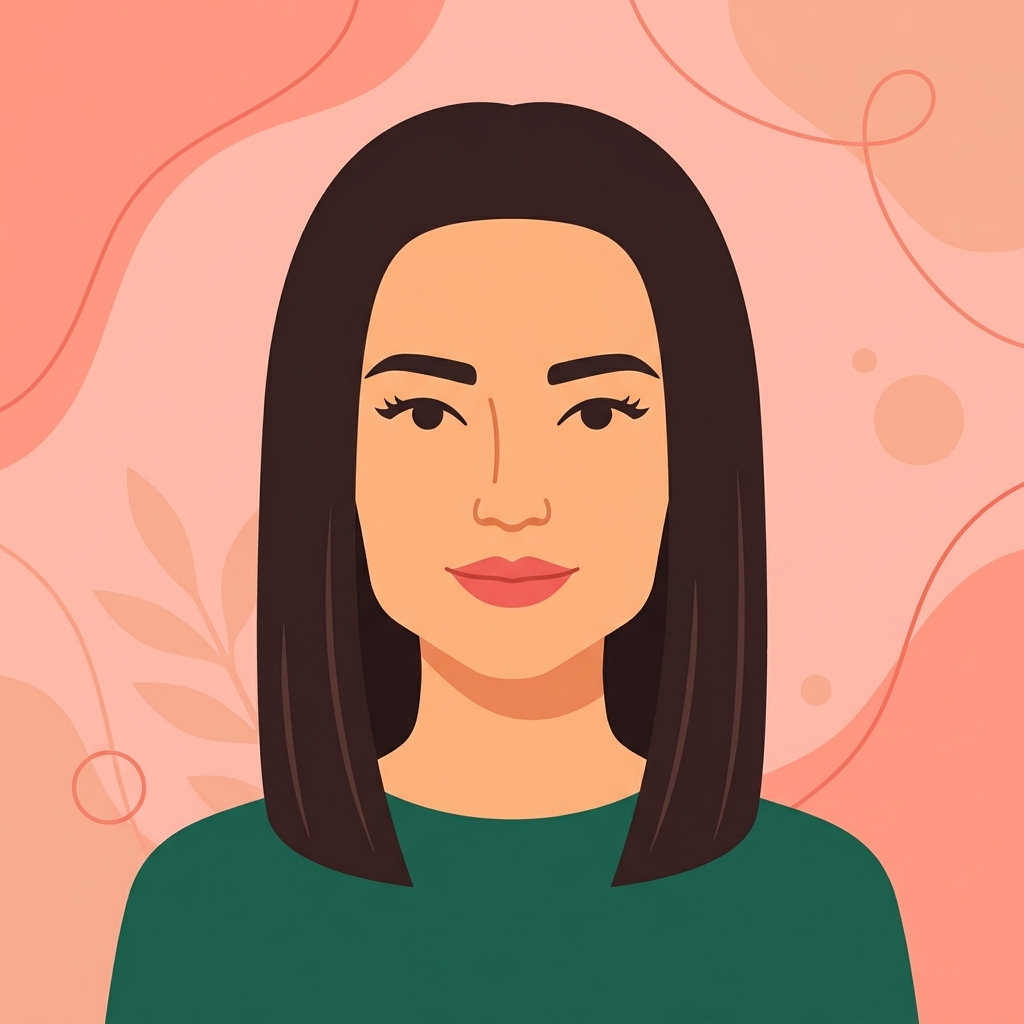 Illustration d'une femme au visage carré