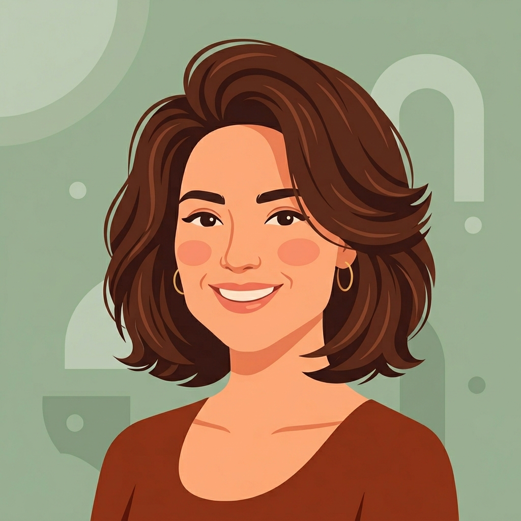 Illustration d'une femme au visage triangulaire