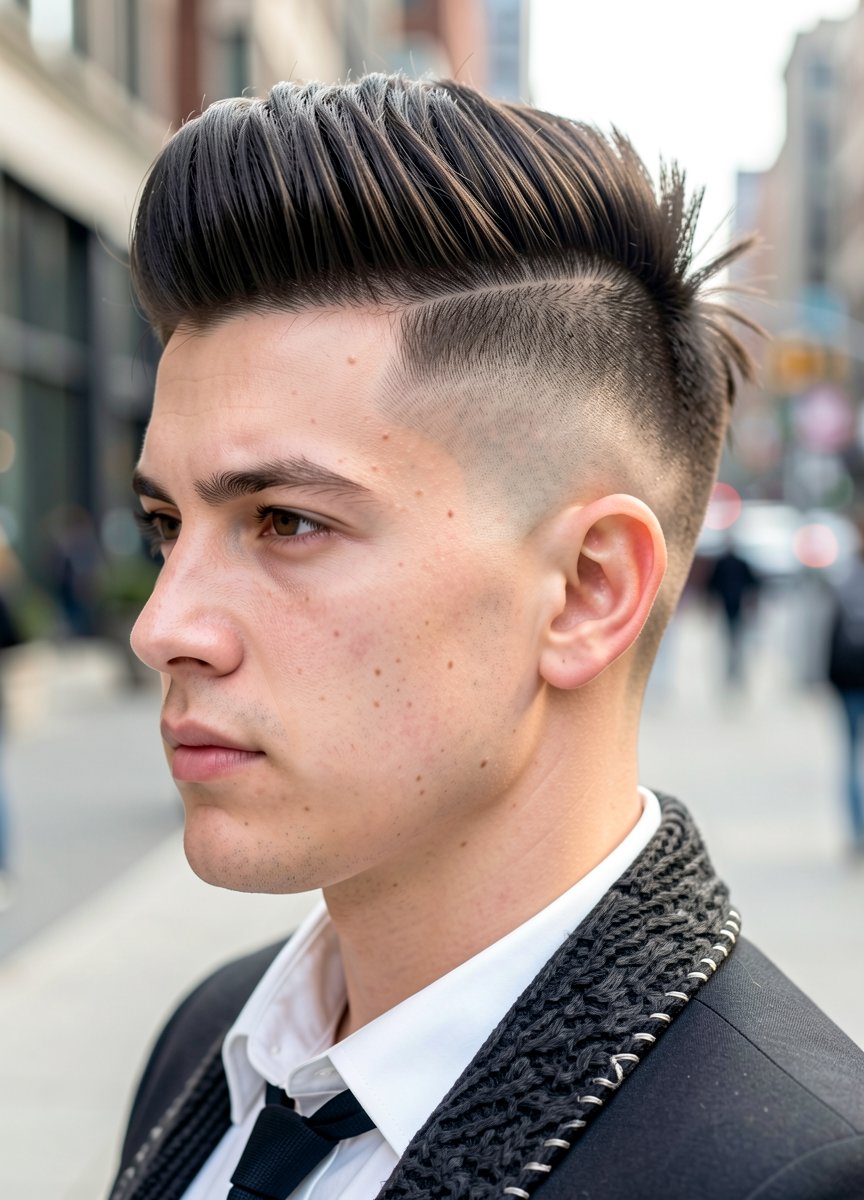 Faux Hawk con Pompadour
