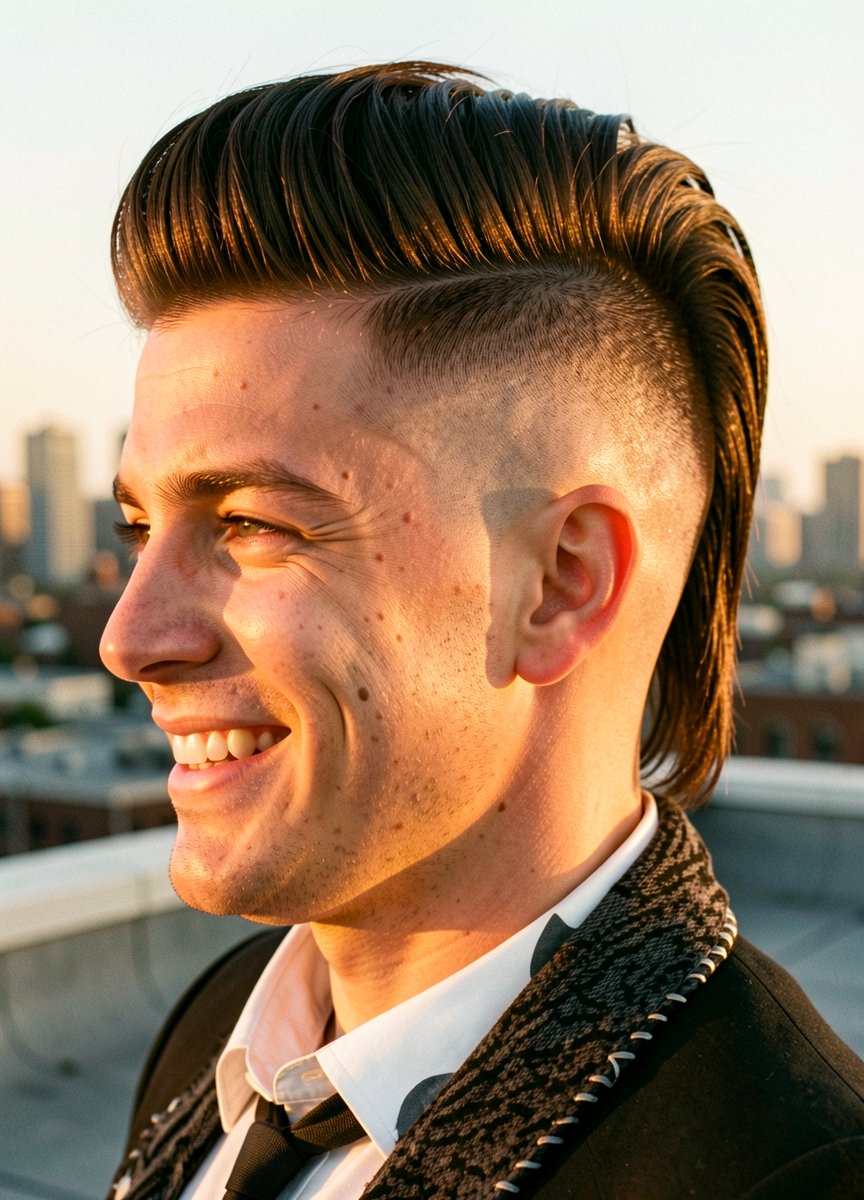 Curly Faux Hawk Fade