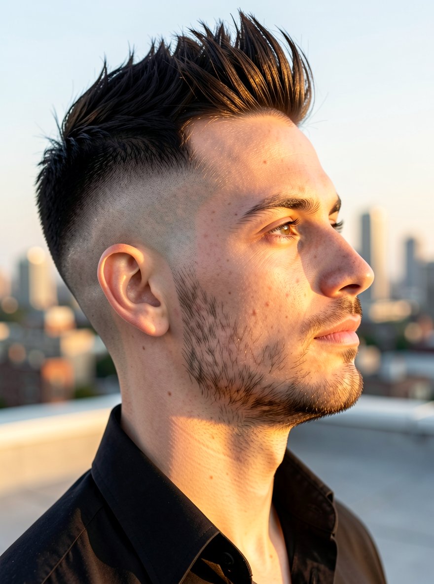 Faux Hawk Fade con Puntas