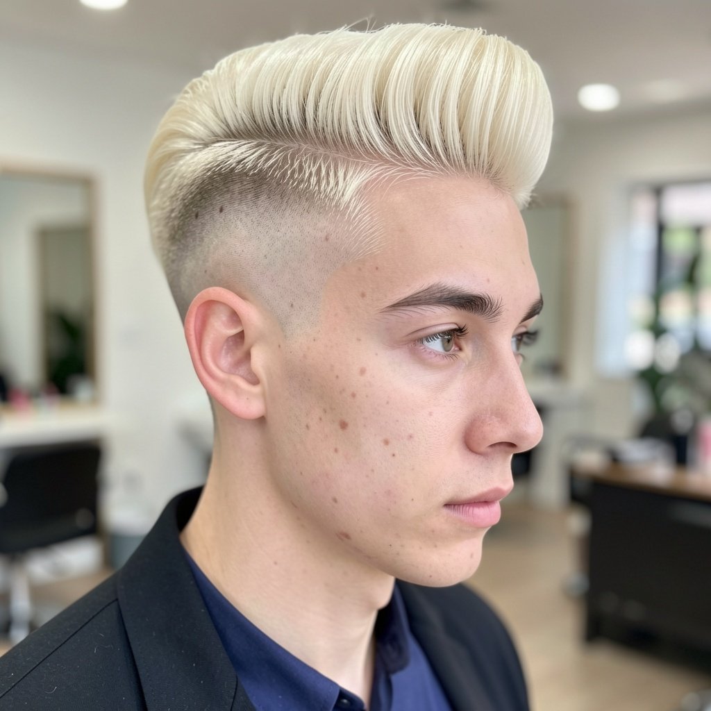 Faux Hawk Fade With Line Detail