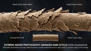 High Porosity Hair - Damaged Raised Cuticle
