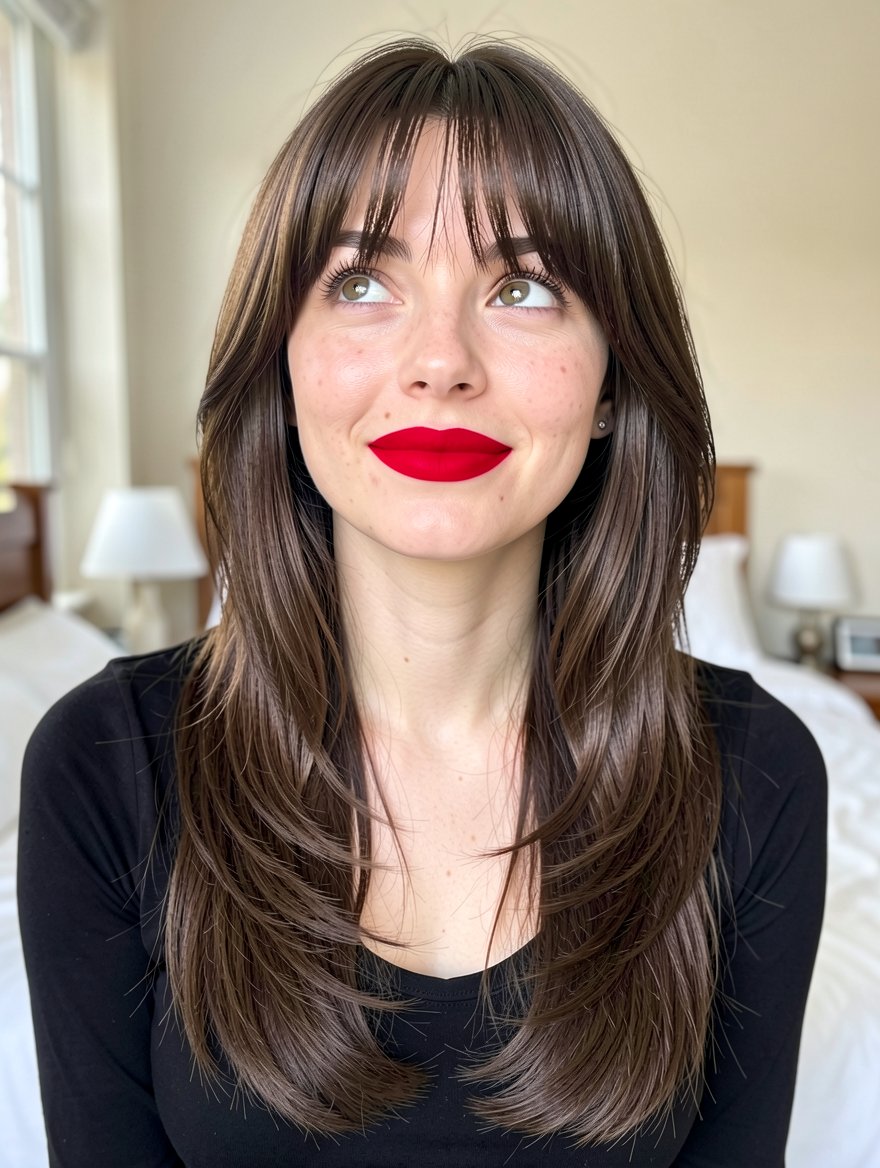 Choppy Layers and Sweeping Bangs