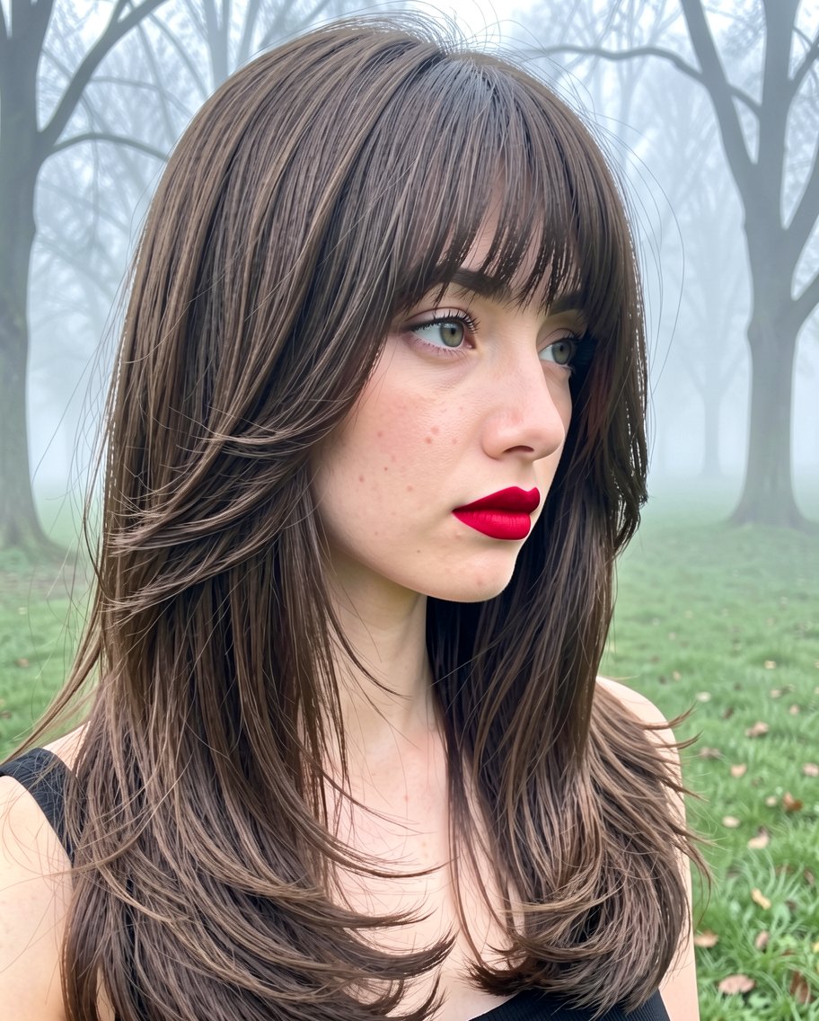 Layered Length with Soft Curtain Bangs