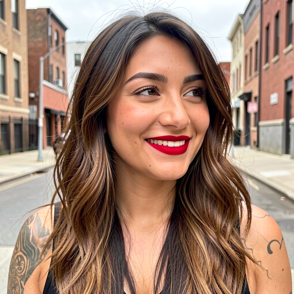 Long Layered Cut with Soft Waves