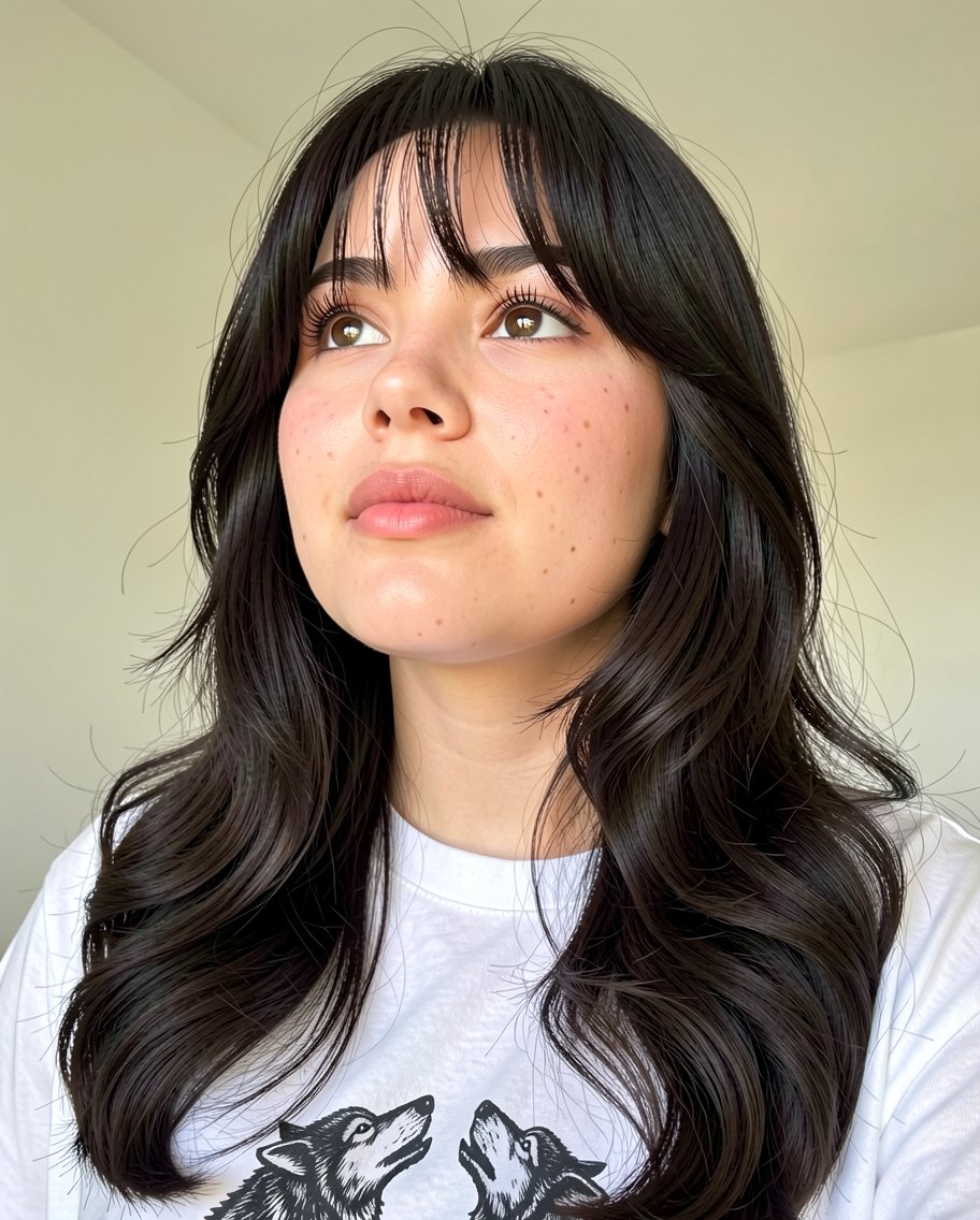 Volumized Layers with Breezy Bangs