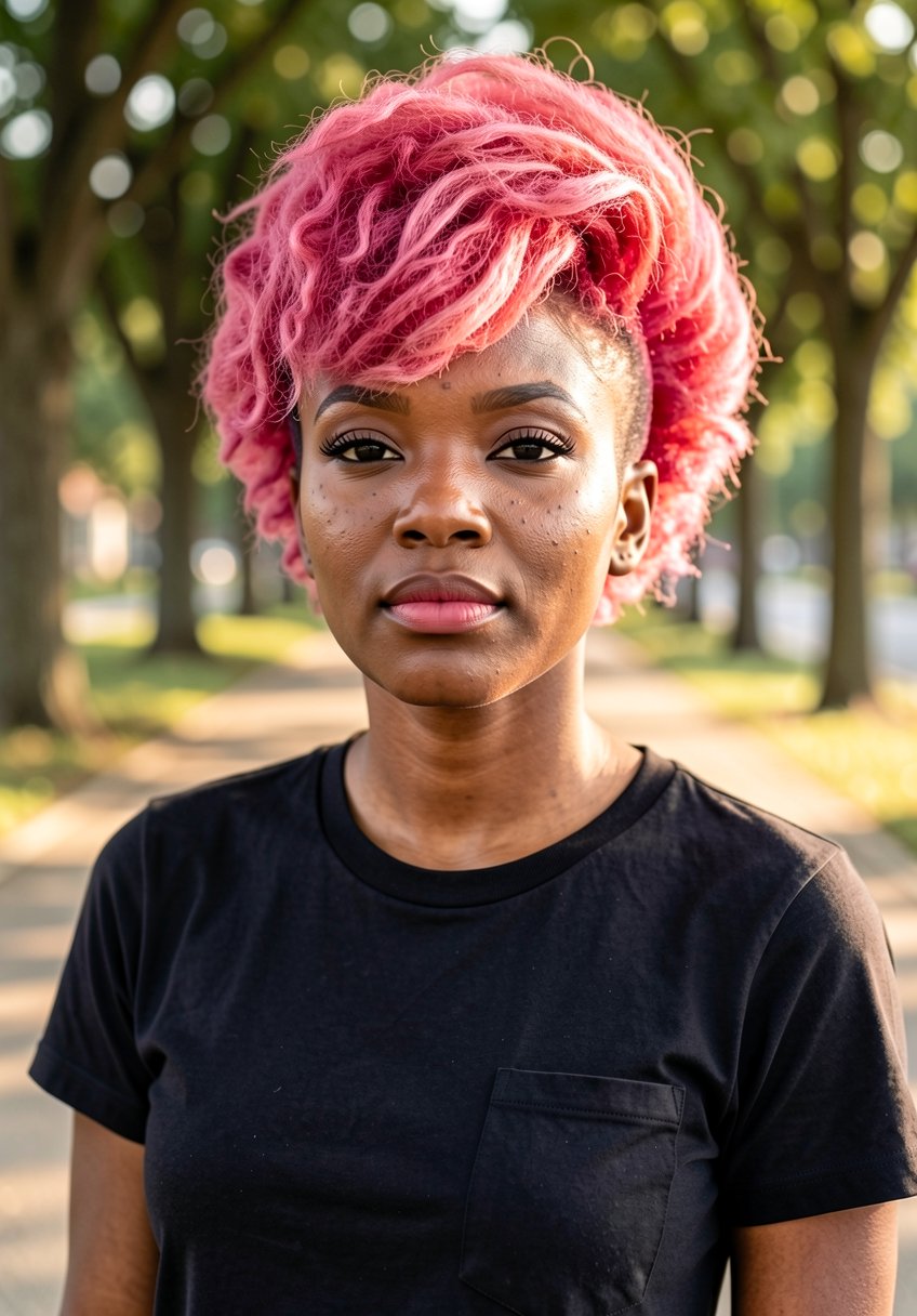 Rosa sobre rosa – Mohawk bicolor en rosa