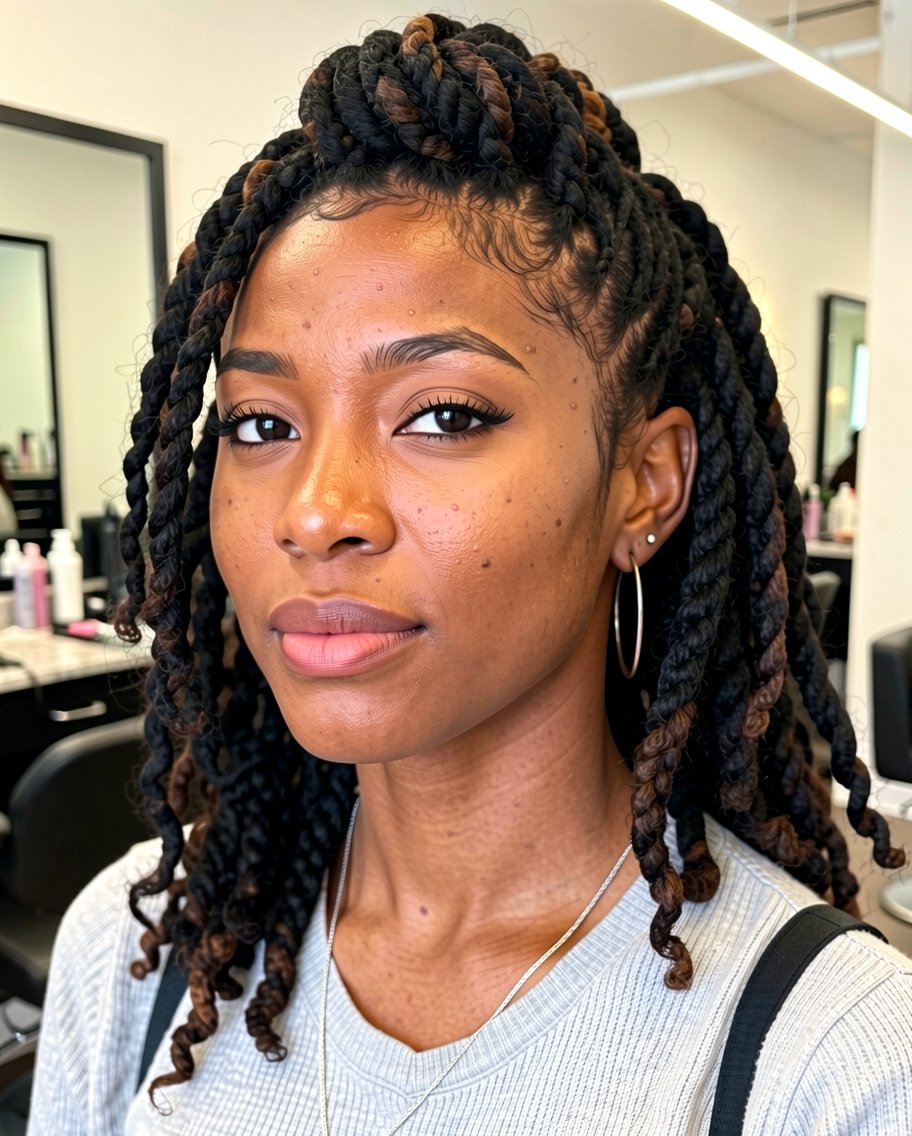 Mohawk mullet retorcido