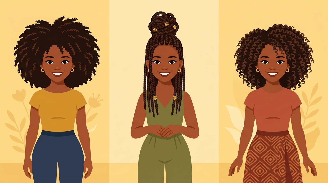 Protective styling techniques for type 4 natural hair including braids and twists