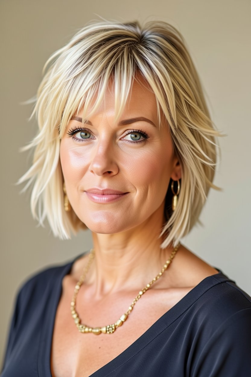 Classic Blonde Bob with Subtle Layers