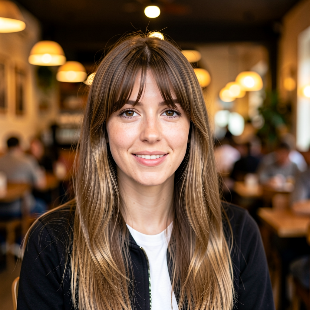 Long Straight Hair with Wispy Bangs