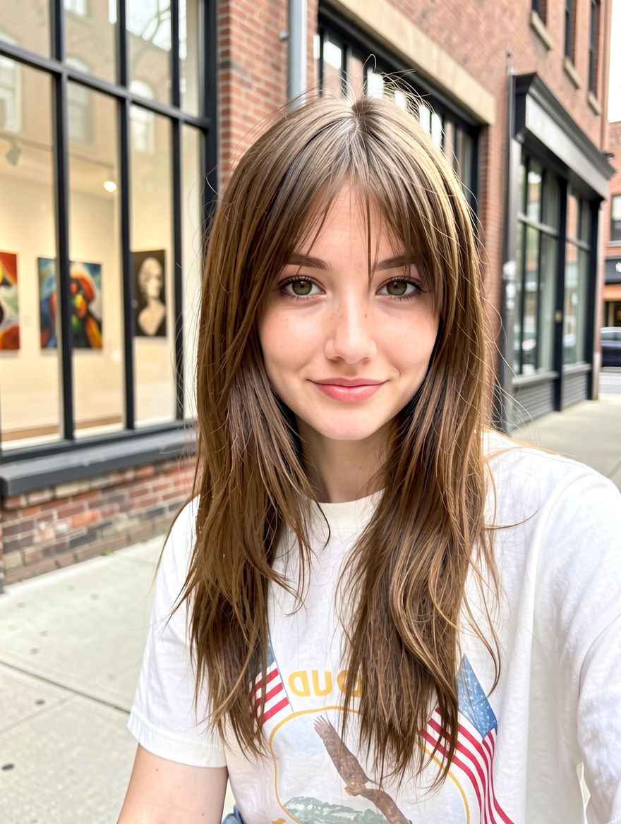 Polished & Parted Wispy Bangs