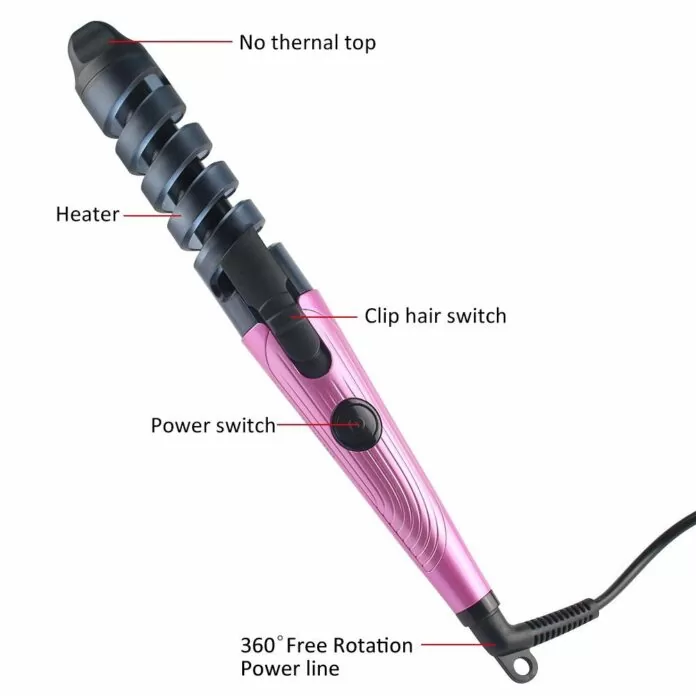 BlueTop Electric Hair Spiral Curler Crimper Deep Waver Curling Wand