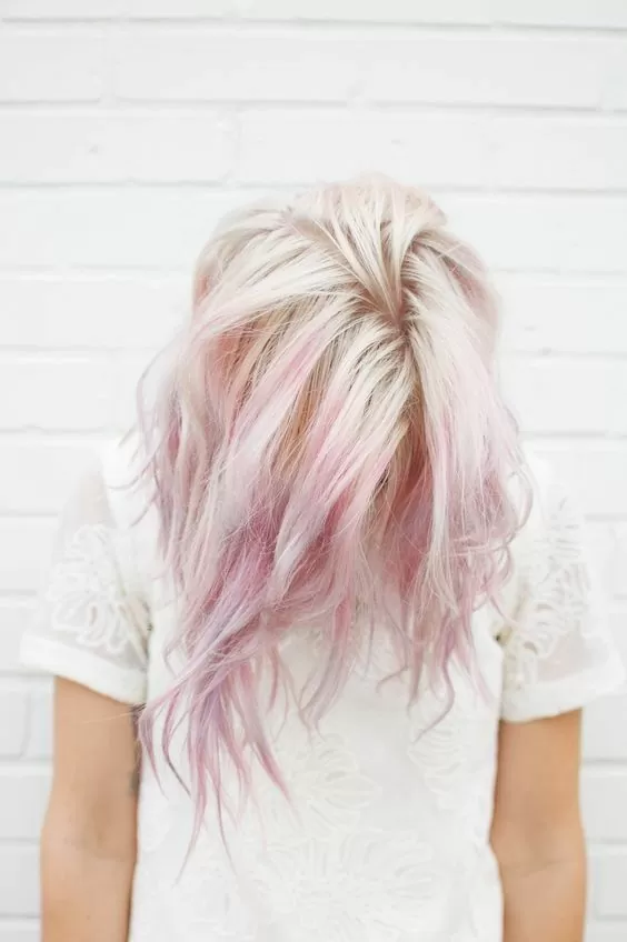 White Blonde to Blush Pink Ombre