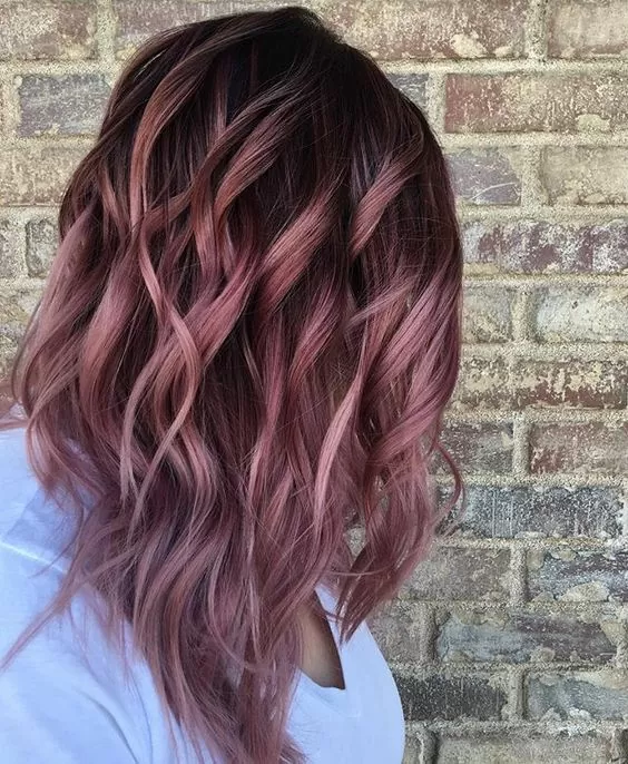 Ash Brown and Pink Highlights