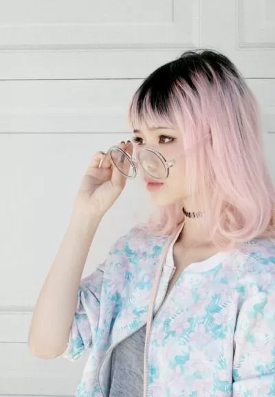 Dark Roots with Pink Tips