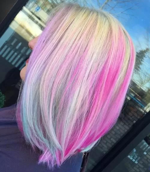 Hot Pink Choppy Highlights