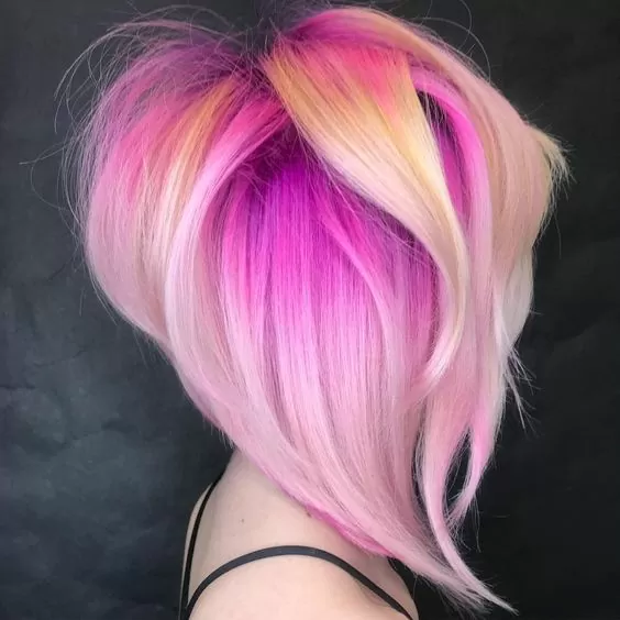 Neon Pink Roots and Pastel Pink Hair