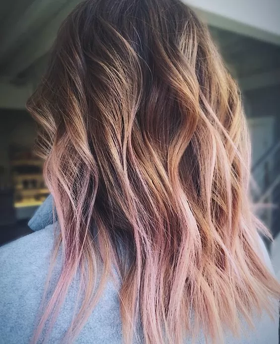 Brunette and Pink Balayage