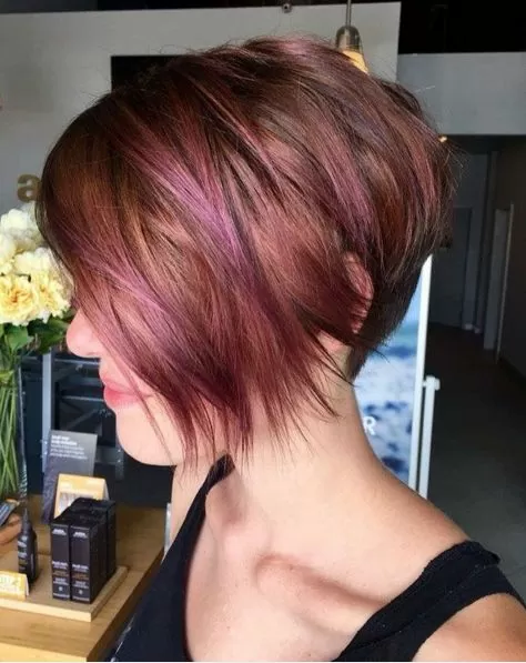 Pixie Cut with Pink Highlights