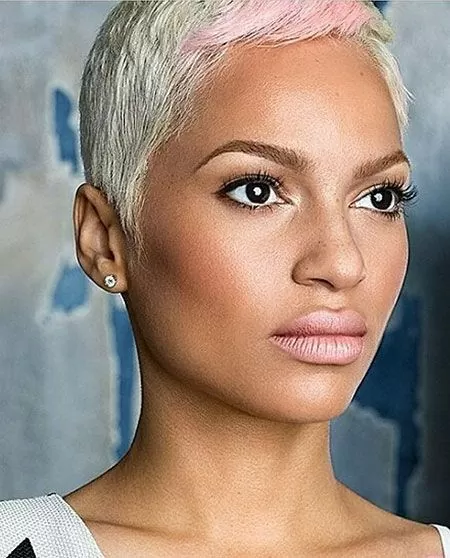 Short Cropped Hair with Pink Fringe